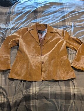 Wilsons Leather Women's Tan Suede Button Jacket